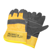 Leather Patched Palm Reinforced Safety Glove, Industrial Grade Cowhide, Added Patch for Enhanced Abrasion Protection, Comfortable Fit for Heavy-Duty Applications, Durable Design for Labor-Intensive Work